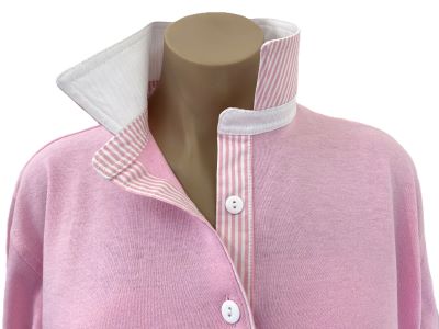 Light pink rugby - White and light pink stripe