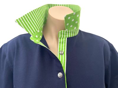 Navy rugby - Lime spot and stripe