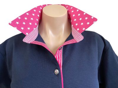 Navy rugby- Hot pink star, gingham & stripe