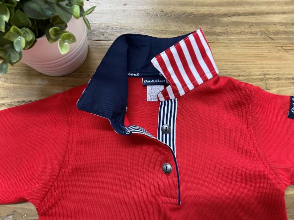 Red kids rugby - Plain navy & red stripe