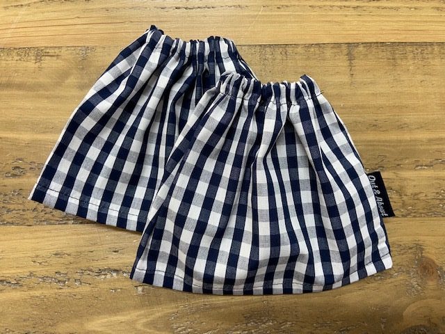 Navy gingham sock guards
