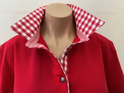 Red Rugby - Red Gingham trim