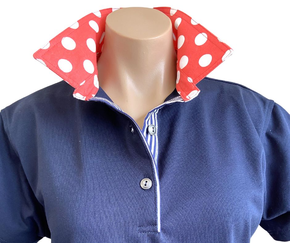 Navy rugby - Coral spot & navy stripe - Image 3