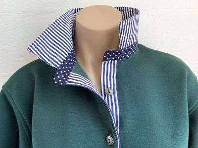 Bottle Green Rugby - Navy stripe & spot
