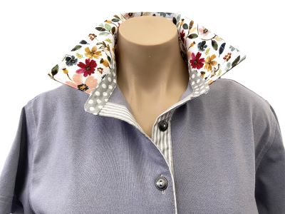 Light Grey Rugby - Hazel floral & grey spot