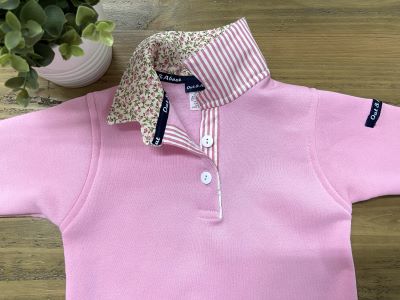 Light pink kids rugby - Maisy floral trim