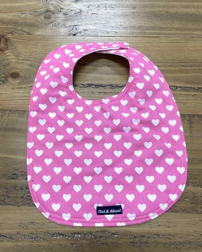 Pink of hearts baby bib