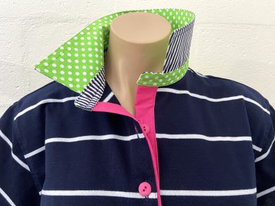 Emily stripe rugby - Lime spot & pink