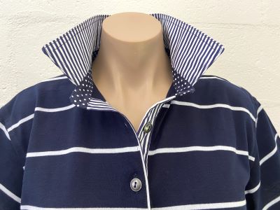 Emily stripe rugby - Navy stripe & spot