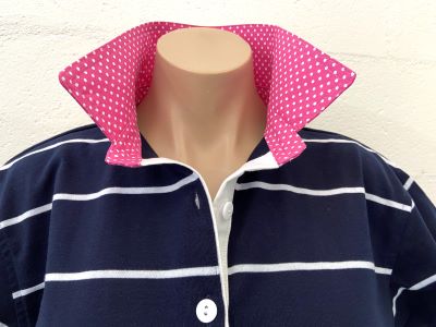 Emily stripe rugby - Pink spot trim