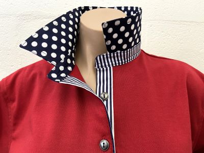 Red Rugby - Navy Dotty Spot