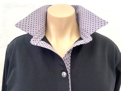 Black rugby - Grey & black spot trim