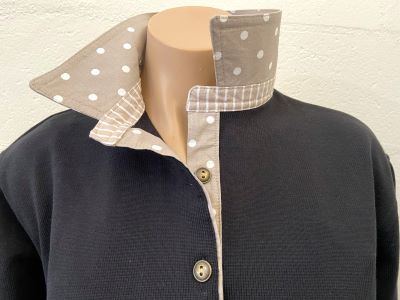 Black rugby - Beige spot & stripe