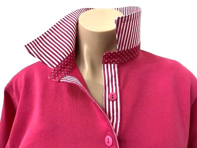 Hot pink Rugby - Hot pink stripe & small spot