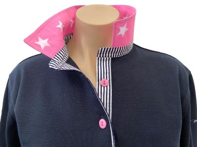 Navy rugby - Fluro pink star