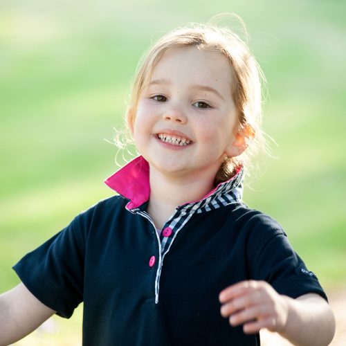 Kids Navy rugby - Hot pink & navy gingham