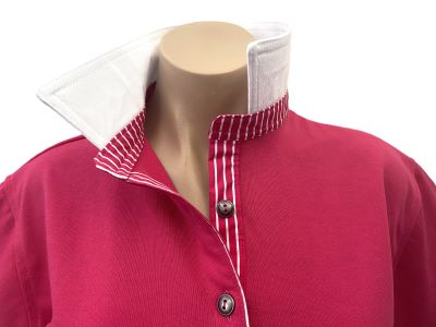 Hot pink Rugby - White & classic pink stripe
