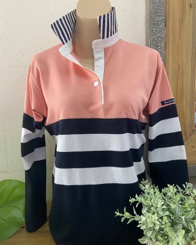 SALE trio stripe long sleeve- Small semi fit ONLY
