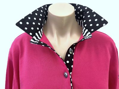 Hot pink Rugby - Black spot & stripe