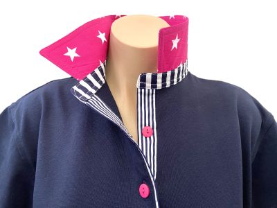 Navy rugby - Hot pink star & two stripes