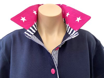 Navy rugby - Hot pink star & two stripes - Image 2