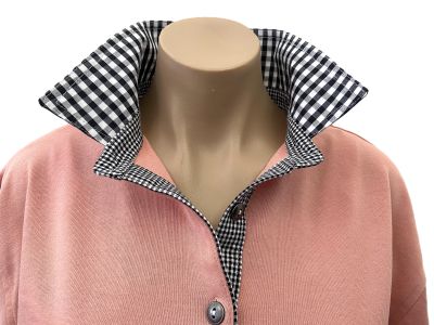 Peach Rugby - Black gingham trim
