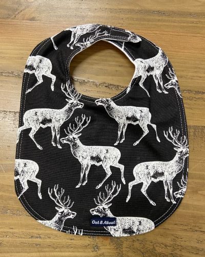 Black Deer baby bib