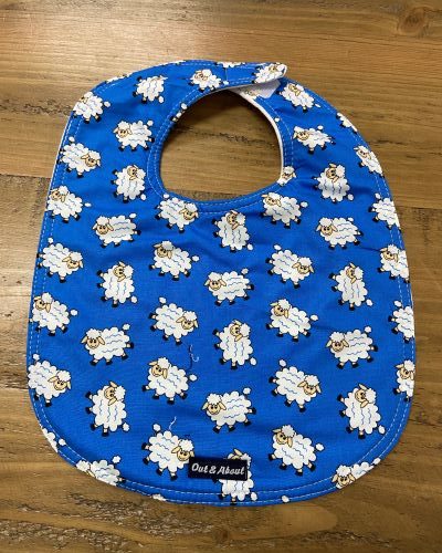 Bright blue baby bib