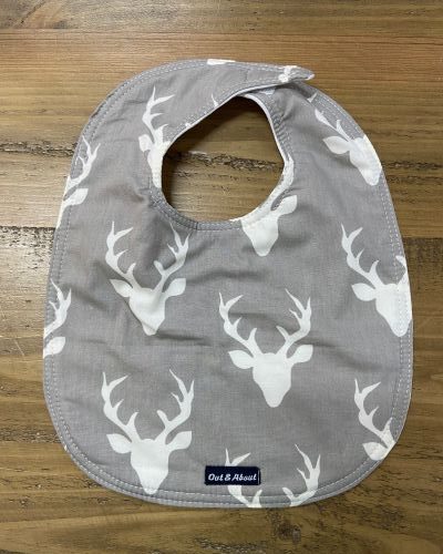 Grey Deer baby bib