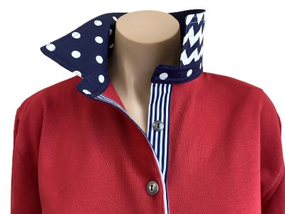 Red Rugby - Navy spot, chevron & stripe