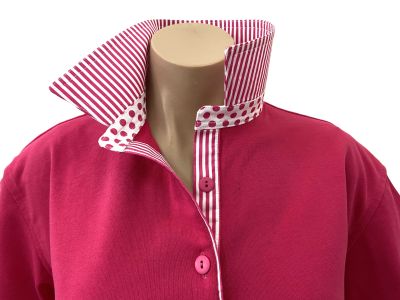 Hot pink Rugby - Stripe & spot