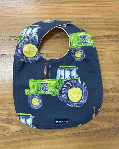 XLarge tractor baby bib
