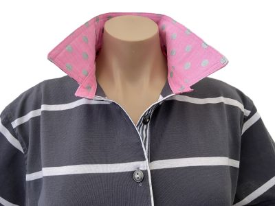Laura Stripe Rugby - Pink & silver spots
