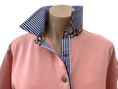 Peach Rugby - Stripe + marigold floral
