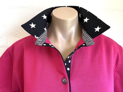 Hot pink Rugby - Black combo
