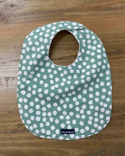 Mint snowflake baby bib