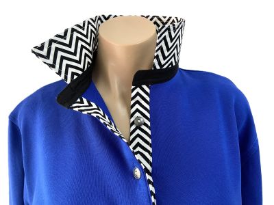 Cobalt Blue Rugby - Black chevron trim